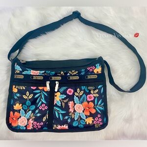Lesportsac Floral Shoulder Bag - Black and Multicolor